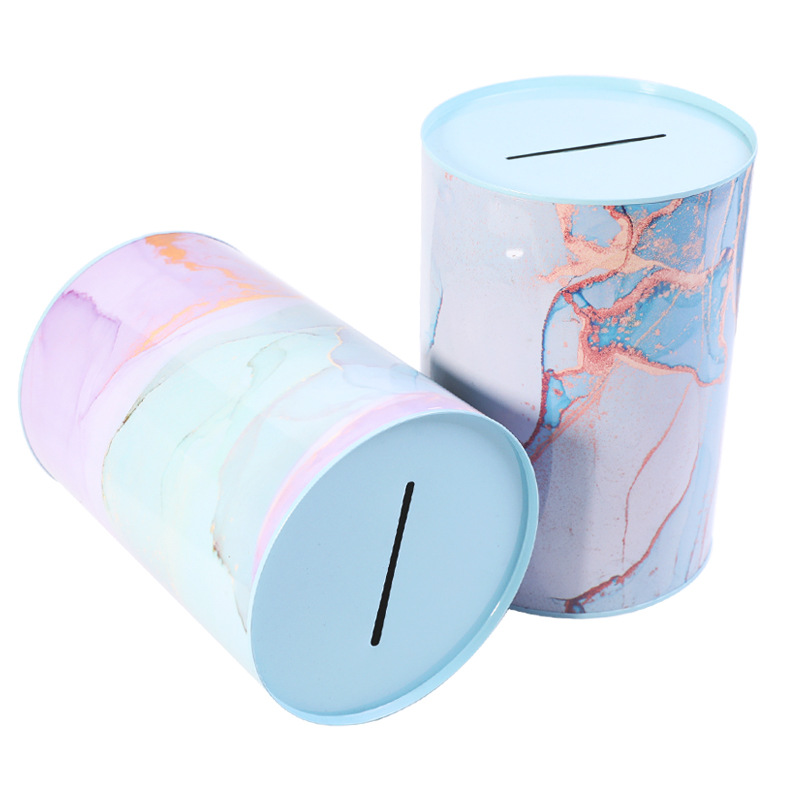 The New High-Capacity Marble Gradient Piggy Bank Only Goes In The Children's Piggy Bank Birthday Gift Change Jar details Picture