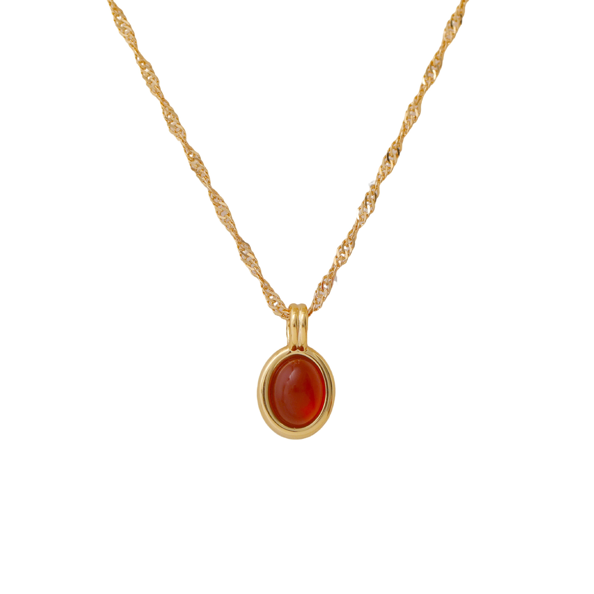 Hyacinth's niche design red agate necklace pendant, retro Hong Kong style, high-end Meirad-style collarbone chain, a versatile necklace for 2025 Item Picture