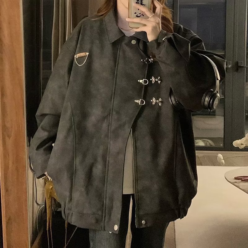 女式皮衣实物图