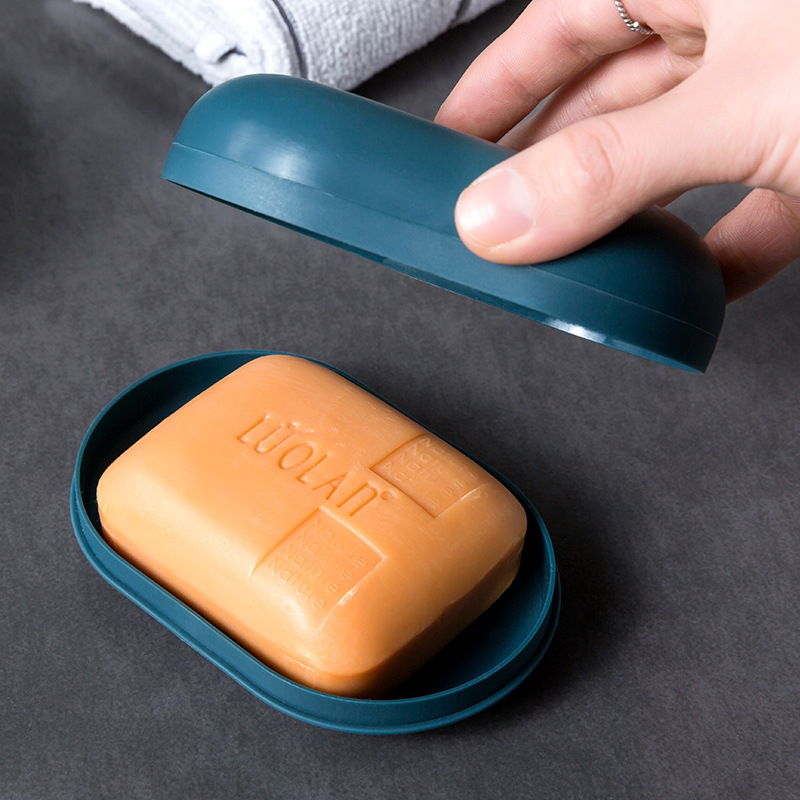 Creative sealed soap box with lid, fashionable and portable soap box, handmade soap tray, draining water, home and travel storage soap box details Picture