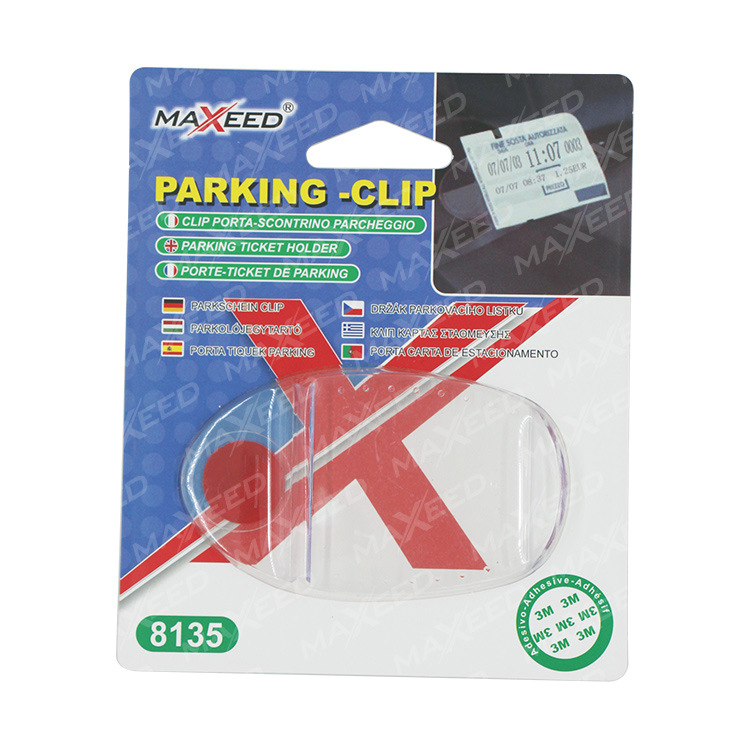 跨境现货可印LOGO透明塑料停车票夹汽车票夹 Parking Ticket clip