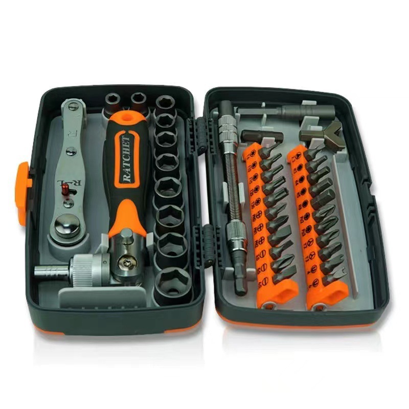 Ratchet wrench sleeve, car and household 38-piece screwdriver set, super-hard multi-functional set, maintenance tool 2880A details Picture