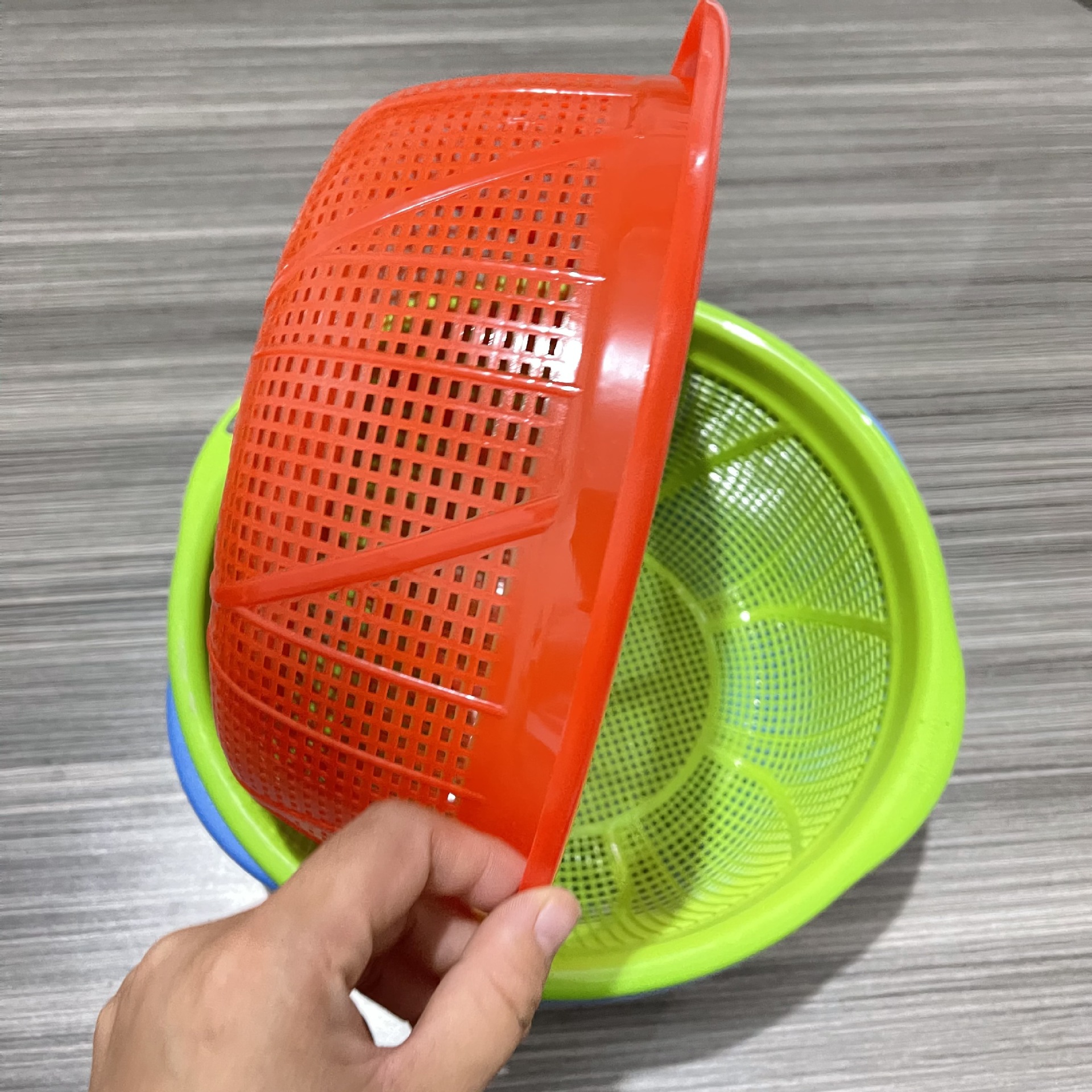 双耳漏水筐洗/批发赠品白底实物图