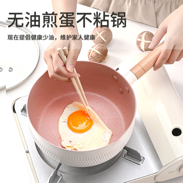 Japanese Snow Pan Children's Non-Stick Auxiliary Food Pot Household Instant Noodles Pot Baby Soup Pot Aluminum Japanese Hammer Milk Pot details Picture