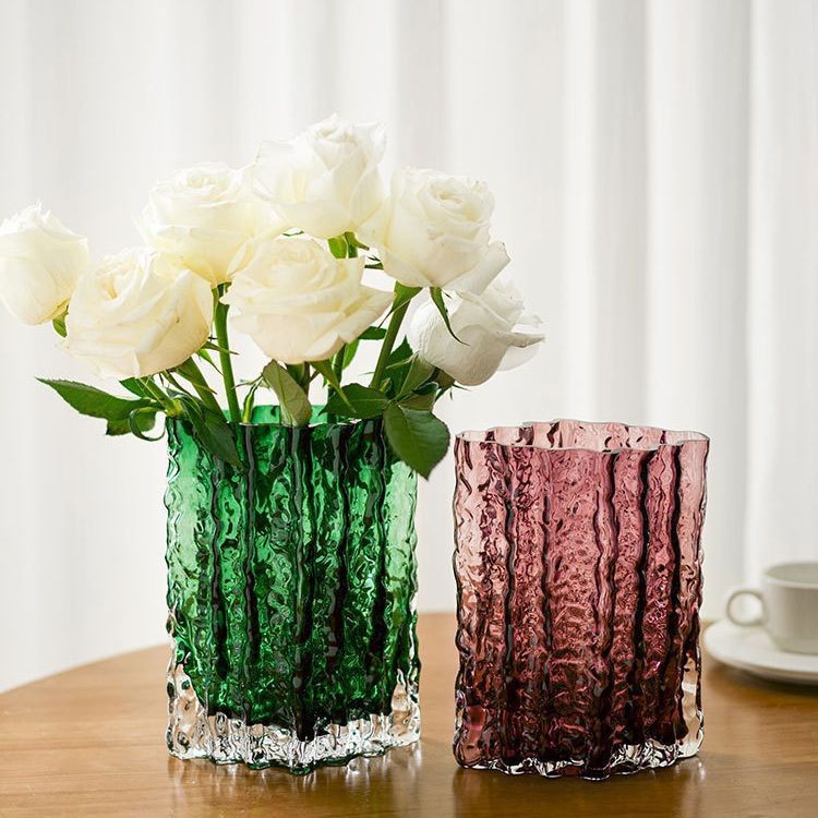 Ins Style Deluxe Household Light Luxury Hydroponic Vase Glass Transparent Flower Arrangement Rose Flowers Living Room Table Decoration