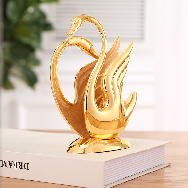 European Beautiful Swan Paper Towel Clip Gold Plating Creative Home Hotel Restaurant Home Decoration Paper Towel Storage Clip Specification drawing