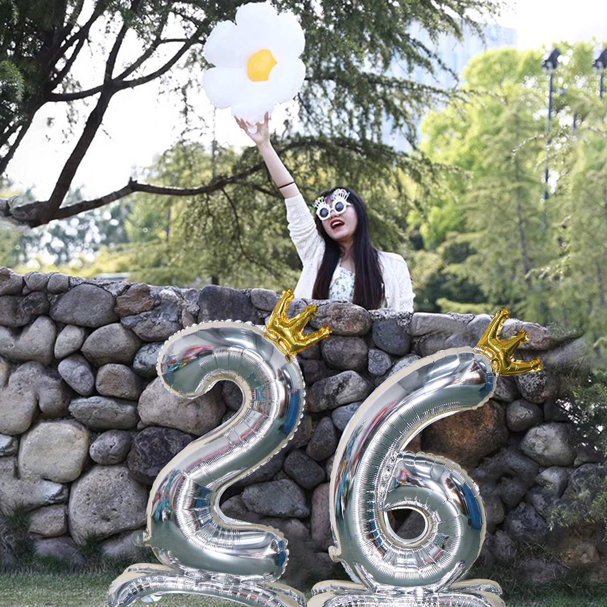 Standing digital aluminum film digital balloons 32 "standing balloons decorated for a variety of scenes for birthday parties and weddings Application Scenario