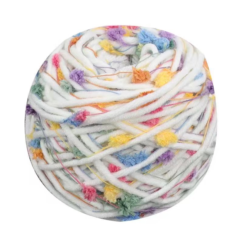 Colorful dot yarn, rainbow candy ball thread, scarf, hand-mixed thread, DIY decorative thread, colorful ball, bean, mohair thread Item Picture