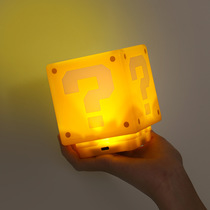 Spot Super Mario Mario Question Mark led light press glow charging pat light Sound bedside nightlight
