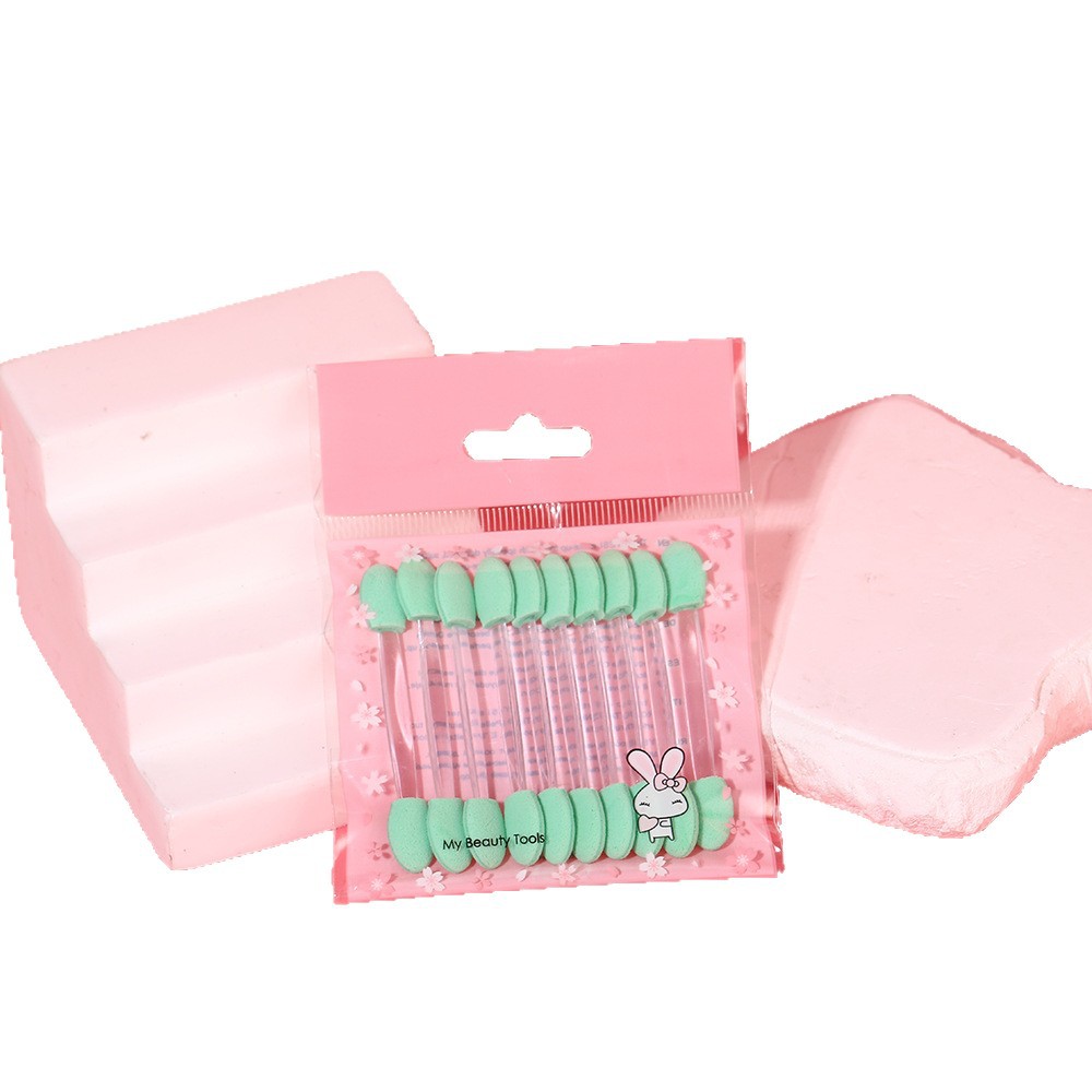 Hot-selling double-headed sponge eyeshadow stick, disposable mini portable eyeshadow brush, eye makeup brush Item Picture