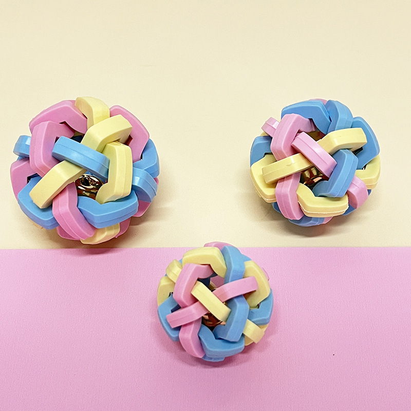 Dog toys, macaron woven bell balls, training teeth grinding elasticity, TPR vocal balls, cat toys, pet supplies
