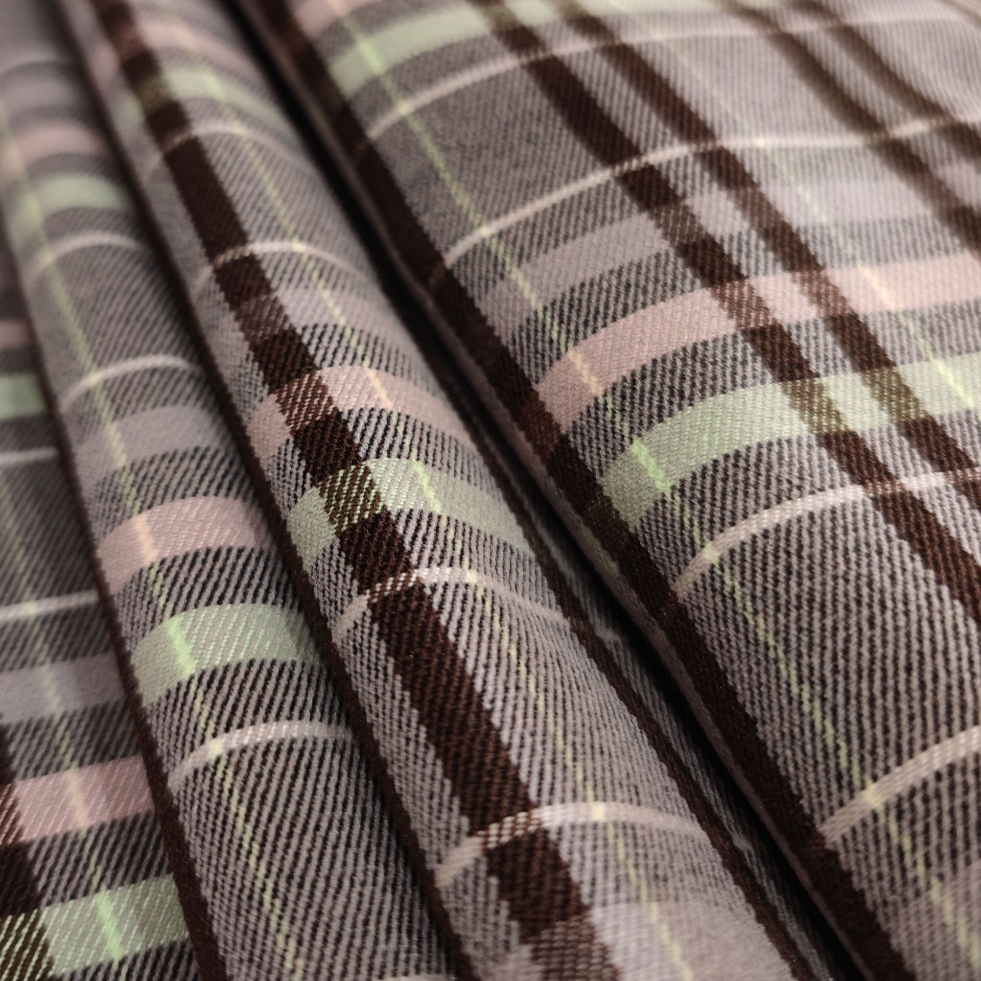 Manufacturer Grosgrain Green Powder Gray Striped Plaid Elastic Interwoven Blend Casual Pants Beach Pants Sports Women's Pants Fabric details Picture