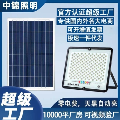 New Full Star Solar Floodlight Led Light Control Waterproof Street Light Timing Lighting Outdoor Garden Lights Wholesale