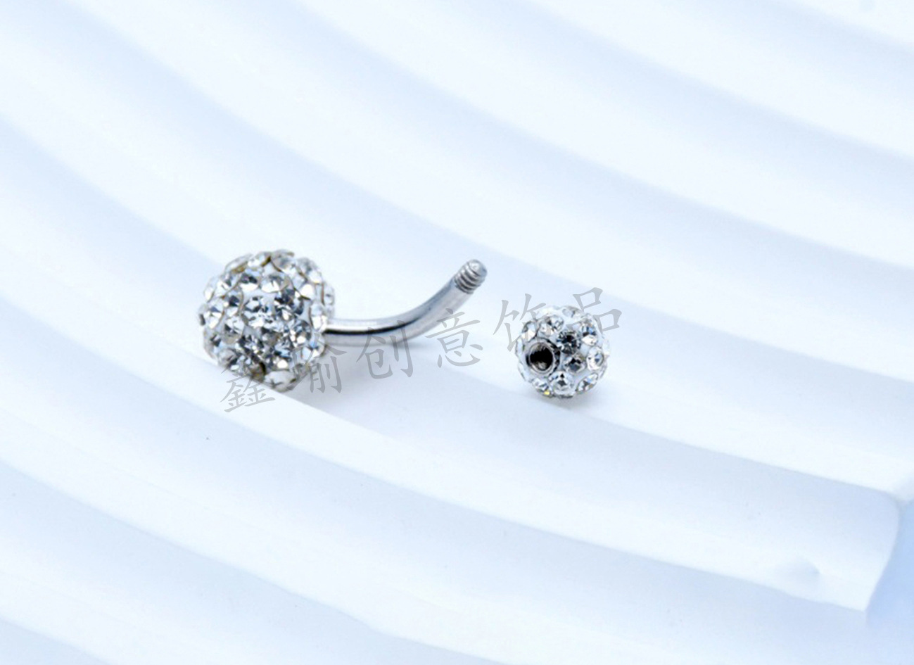 多色满钻球肚脐穿刺脐饰欧美流行精美脐饰厂家直销亮钻脐钉详情7