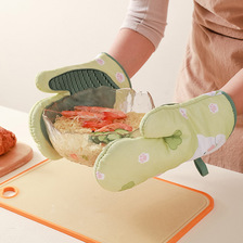 微波炉隔热防烫硅胶手套加厚厨房烤箱耐高温专用卡通手套烘焙家用