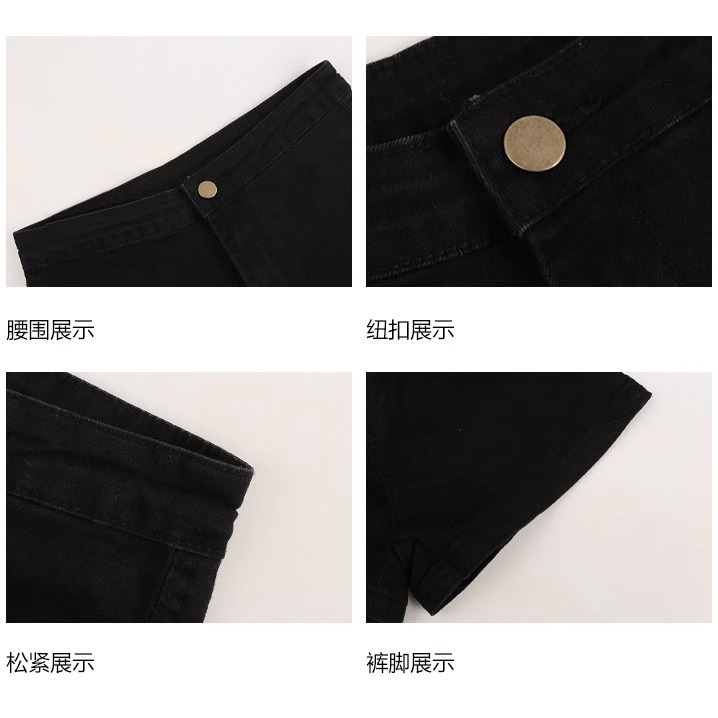 Black Denim Shorts Women's Spring And Autumn Book 2024 New High-Waisted Loose A-Line Ultra-Short Skinny Hot Pants Spice Girl Application Scenario