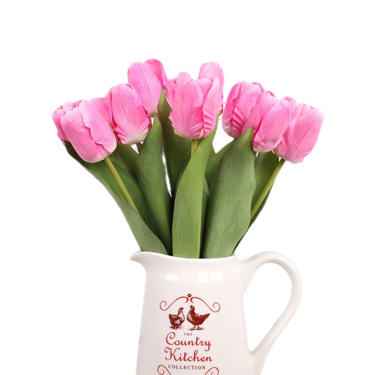 Finished Tulip Simulation Flower Wet Senior Wedding Decoration Fake Wedding Simulation Tulip Plastic Flower Item Picture