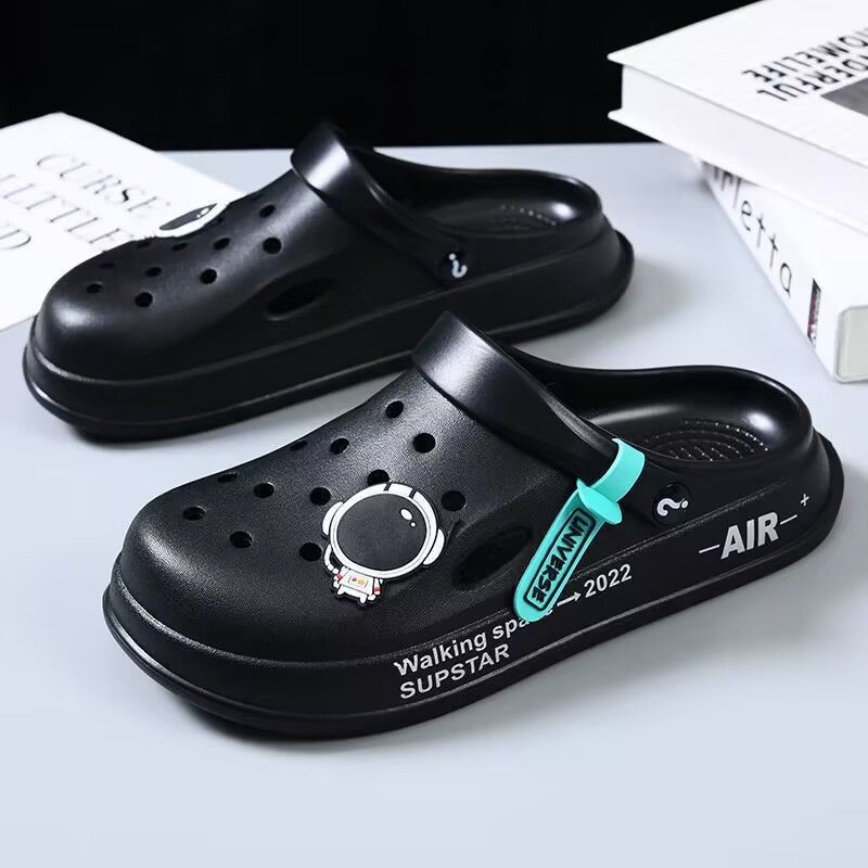 Crocs Men's Soft-Soled Soft-Soled Slippers Baotou Sandals Non-Slip Wear-Resistant Beach Shoes Summer Couple Slippers Outside Wearing Women details Picture