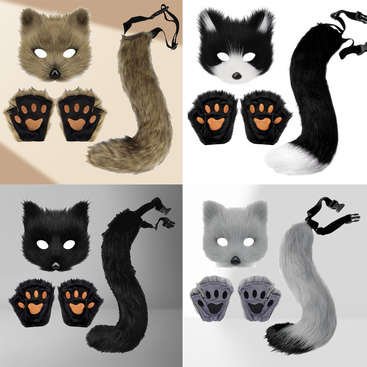 cosplay cat ear hairband, cat tail accessory, handmade cute cat girl, animal ear hair accessory, animal tail accessory set