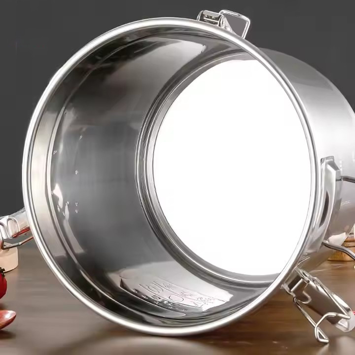 304 Stainless Steel Portable Multi-Purpose Sealed Soup Bucket Tea Can Transport Bucket Milk Wine Leavened Peanut Oil Bucket Specification drawing