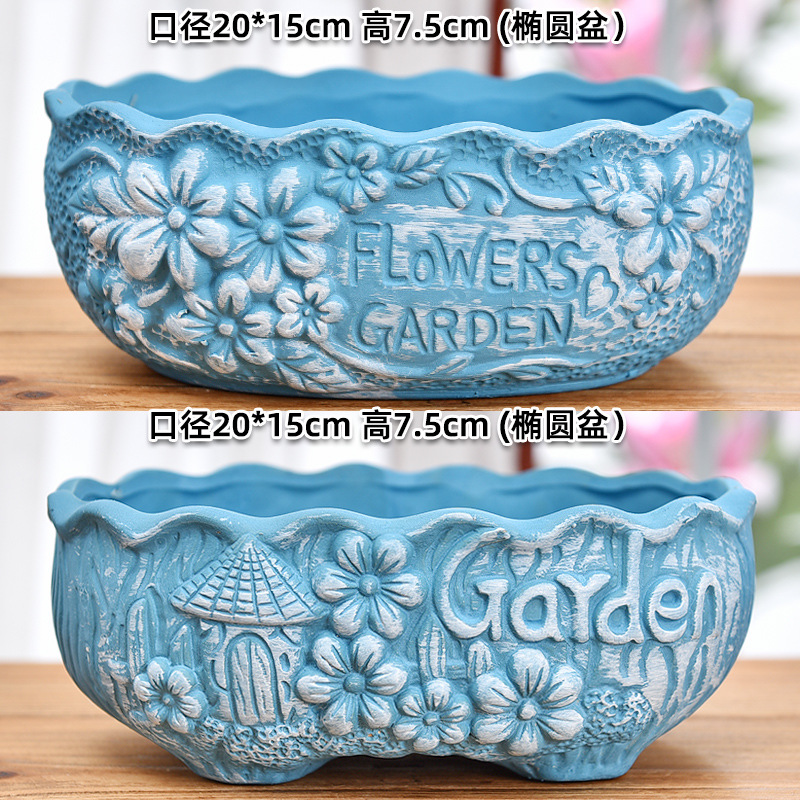 Special offer on large-sized succulent flowerpots for vases, ceramic plants, and large-diameter succulent plants from Laozhuang details Picture