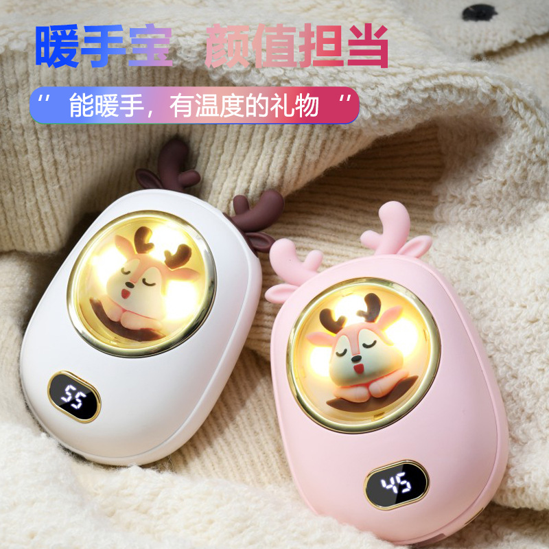 2023 Internet Celebrity Hand Warmer Treasure Charging Treasure 2-In-1 Usb Cute Pet Night Light Portable Mini Hand Warmer Treasure Gift Specification drawing