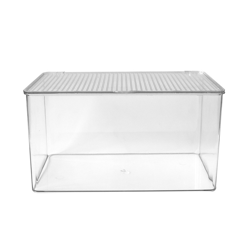 Acrylic storage box, desktop transparent cover dust-proof organization box, office desk workstation wonder, stationery shelving cabinet Item Picture