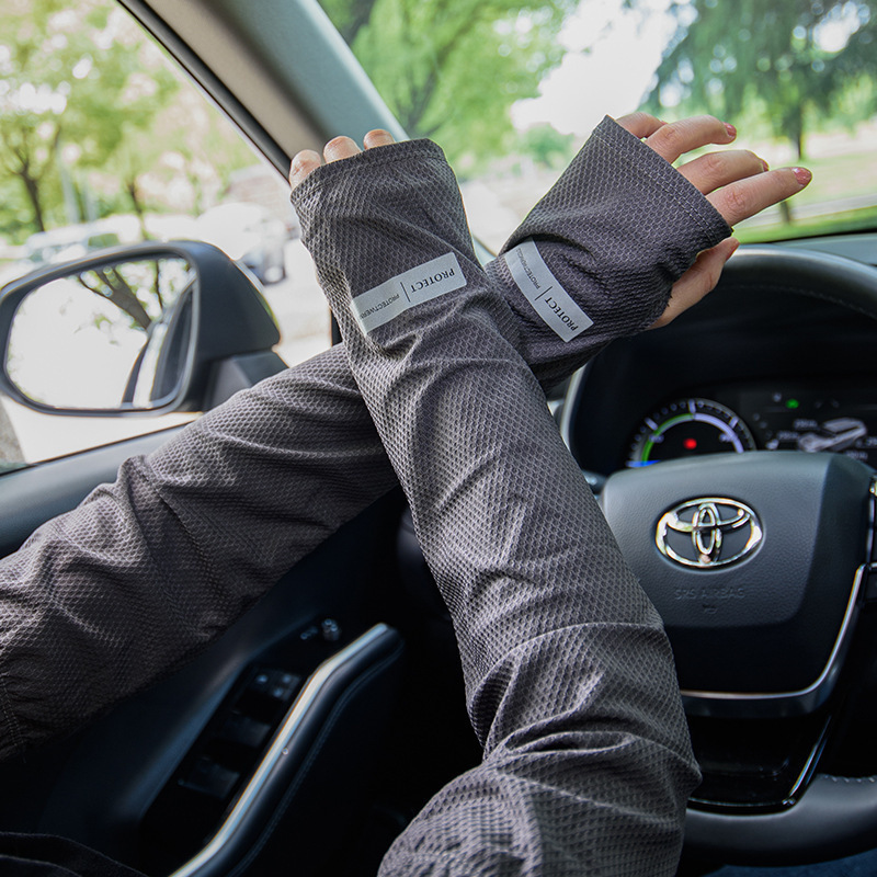 反光标--夏季开车户外防晒紫外线薄冰丝宽松大码网红手袖套护手臂