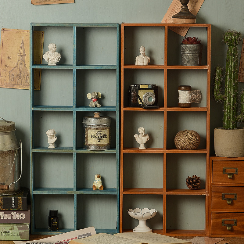 Zakka Practical To Do Old Wooden Boxes Wooden Ornaments 12 Boxes Makeup Jewelry Storage Box Living Room Corridor Wall Decoration