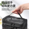 Nylon mesh transparent double-layer cosmetic bag, women's travel cosmetics storage, large-capacity toiletry bag wholesale with LOGO printing Application Scenario