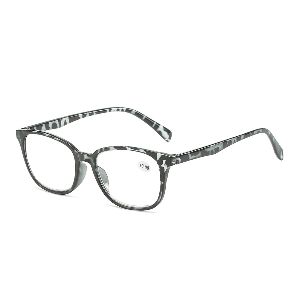 New simple, transparent, leopard print high-definition plastic dental reading glasses for both men and women, portable and fashionable reading glasses wholesale Item Picture