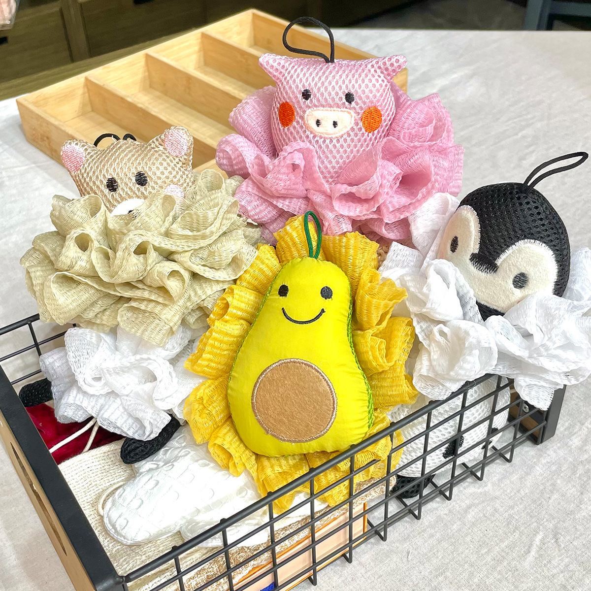 Pig Sister Bath Flower Cartoon Cute Not Loose Foaming Bath Flower Ball Exfoliating Bath Bath Home Bath Bath Ball details Picture