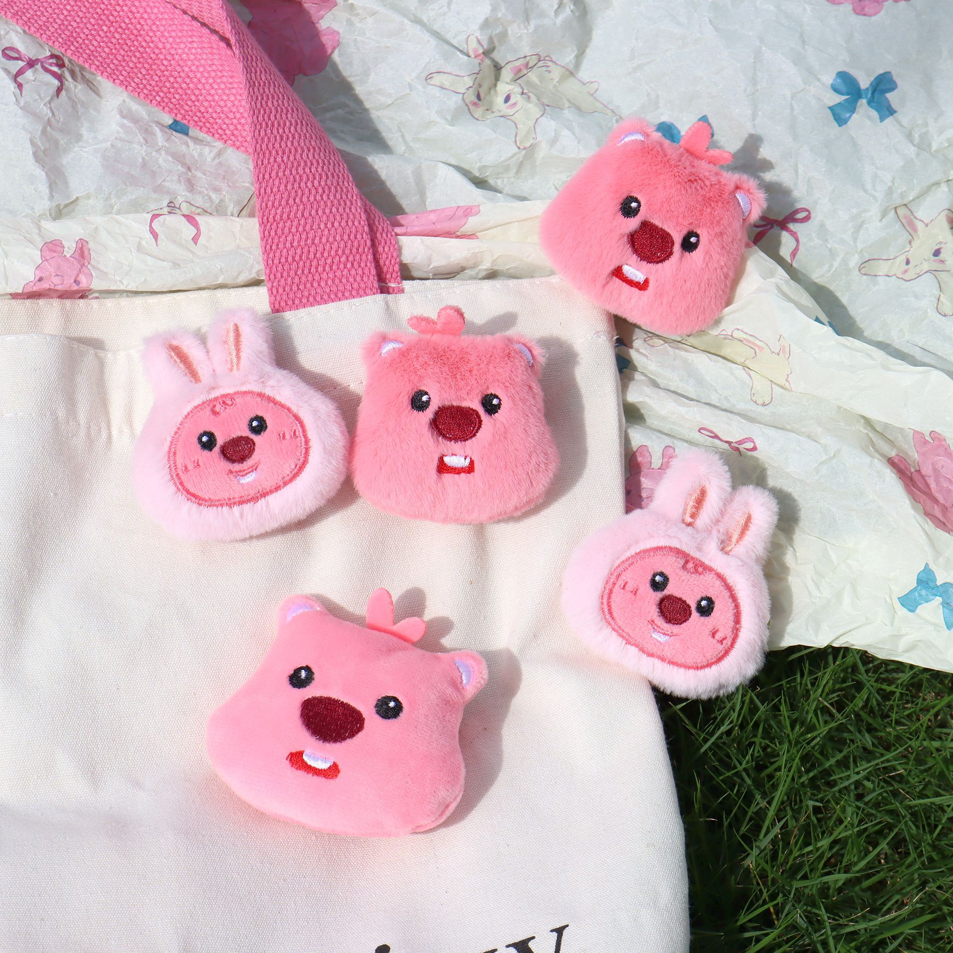 Cute Plush Little Beaver Doll Diy Hair Accessories Rabbit Ear Loubie Brooch Bag Shoe Socks Decorative Accessories details Picture
