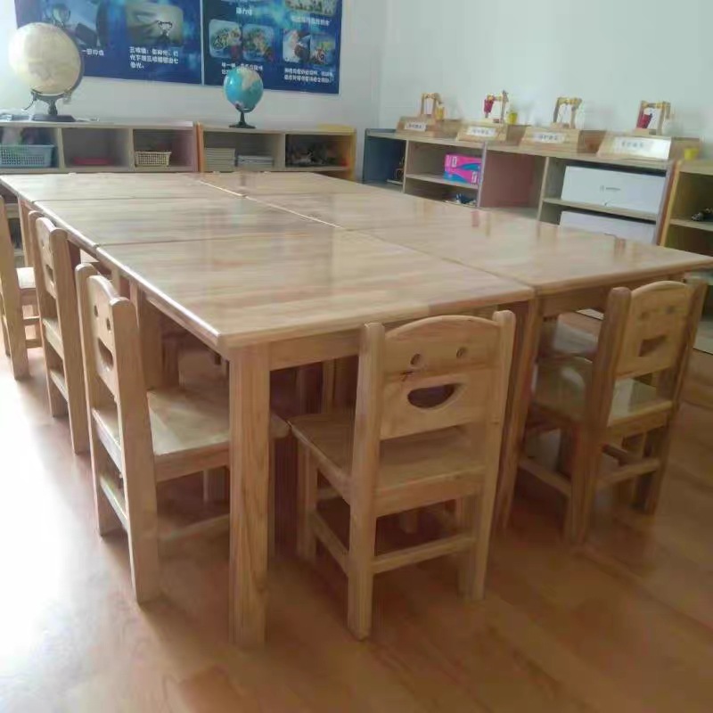 实木桌子儿童桌椅宝宝学习桌游戏桌玩具桌幼儿园桌子幼儿园桌椅详情图1