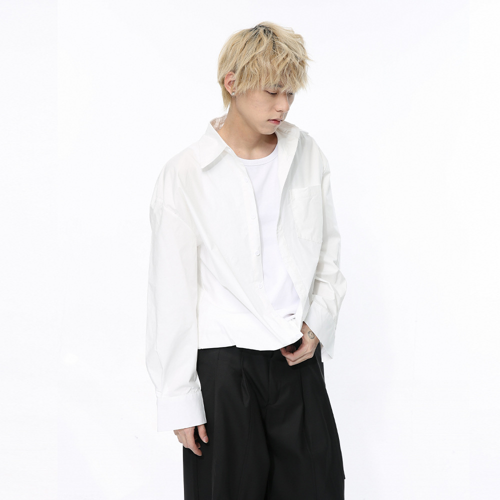 MTLCLOTHES men's Wear: New Spring 2024 collection, Korean style two-piece layering, niche design, solid color shirt, trendy details Picture