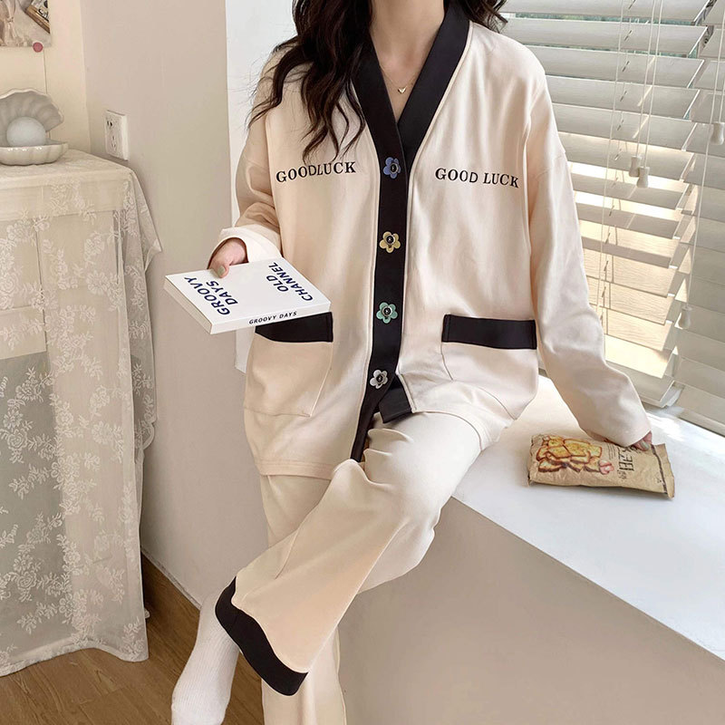 Kimono, maternity pajamas, summer thin lactation, pregnancy and postpartum care clothes, spring and autumn pure cotton postpartum women's home wear details Picture