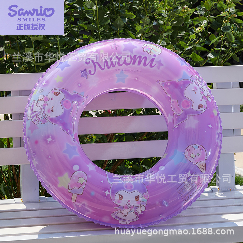 Spot Sanrio Printed Swimming Ring Thickened Environmental Material Kulomi Children Kt Cat Underarm Ring Big Ear Dog Swimming Ring details Picture