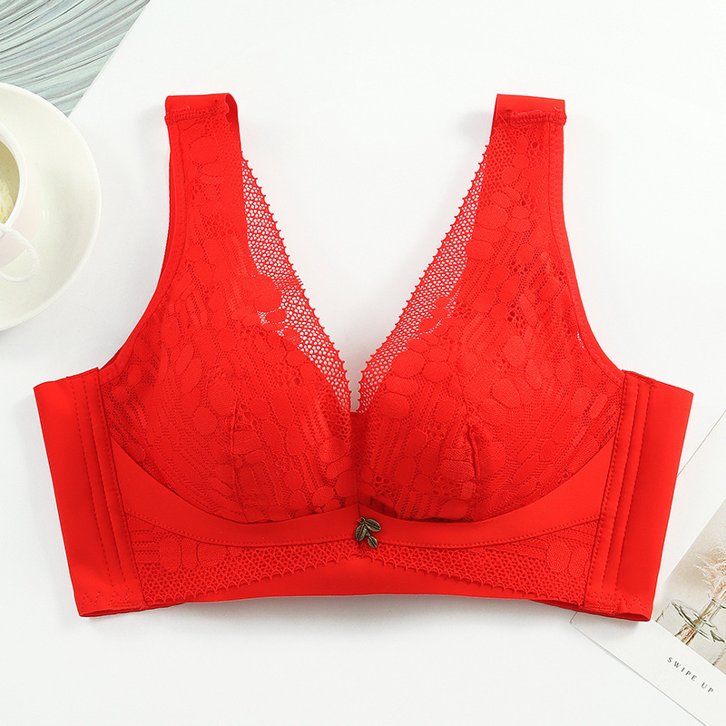 Spring And Summer New Non-Underwire Push-Up Underwear Thick Non-Magnetic Lace Adjustment Vest Bra Specification drawing