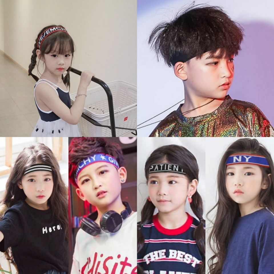 Korean-style children's headband accessories are trendy and versatile, street dance fashion, anti-slip, sports headbands for men and women, and hip-hop performance headwear Specification image