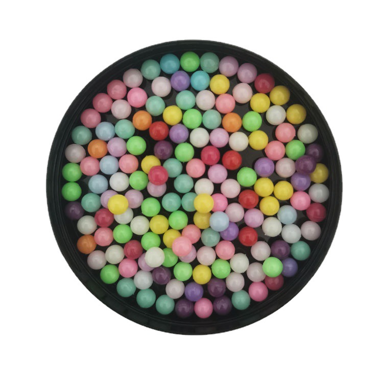 The manufacturer sells candy bead-shaped small acrylic beads, round beads without holes, and benzene-transparent solid color beads as DIY jewelry accessories Item Picture