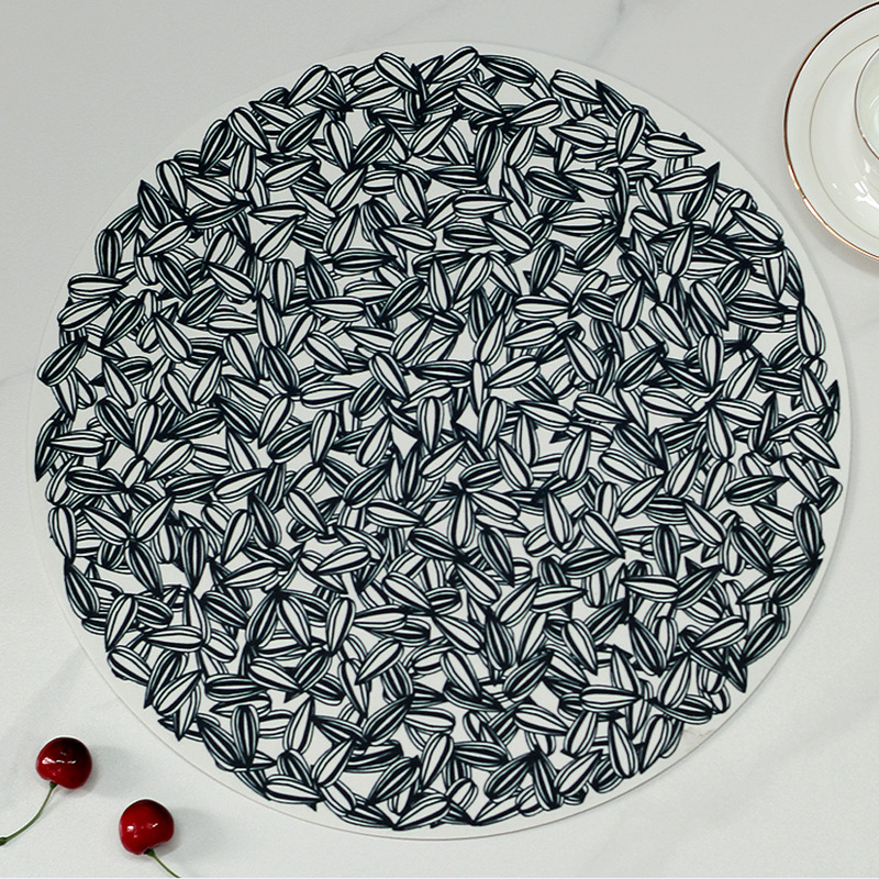 Womei Creative Printing colorful EVA placemats, Western-style placemats in ins style, round, waterproof, oil-proof, anti-slip, heat-resistant, wear-resistant and heat-insulating MATS, table MATS factory direct sales placemats details Picture