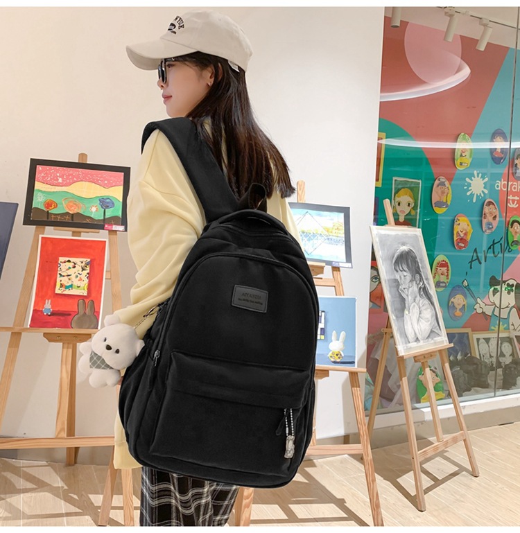 高颜值小众书包大容量高中大学生书包女简约百搭校园风双肩包女包详情10