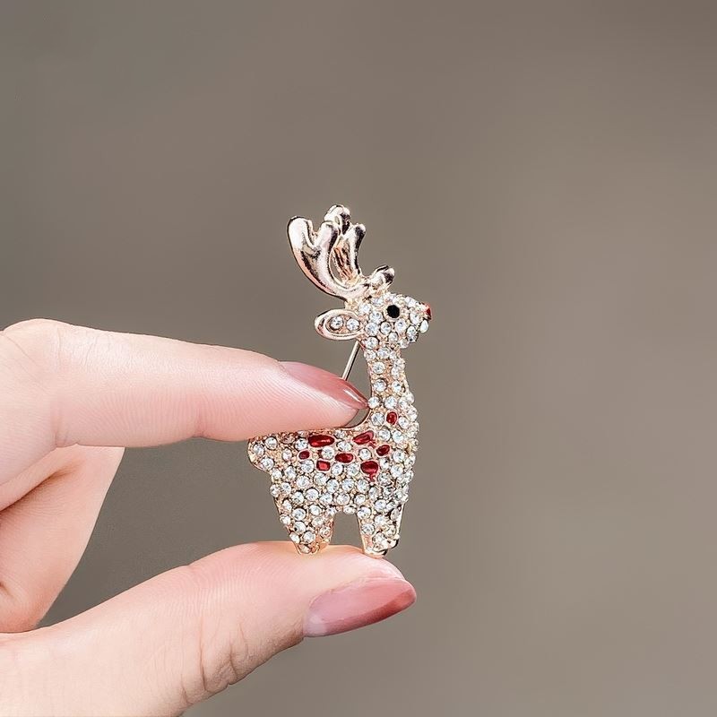 Fawn Christmas Gift Brooch Personality Cartoon 2022 New Fashion Suit Pin Accessory Blouse Collar Pin