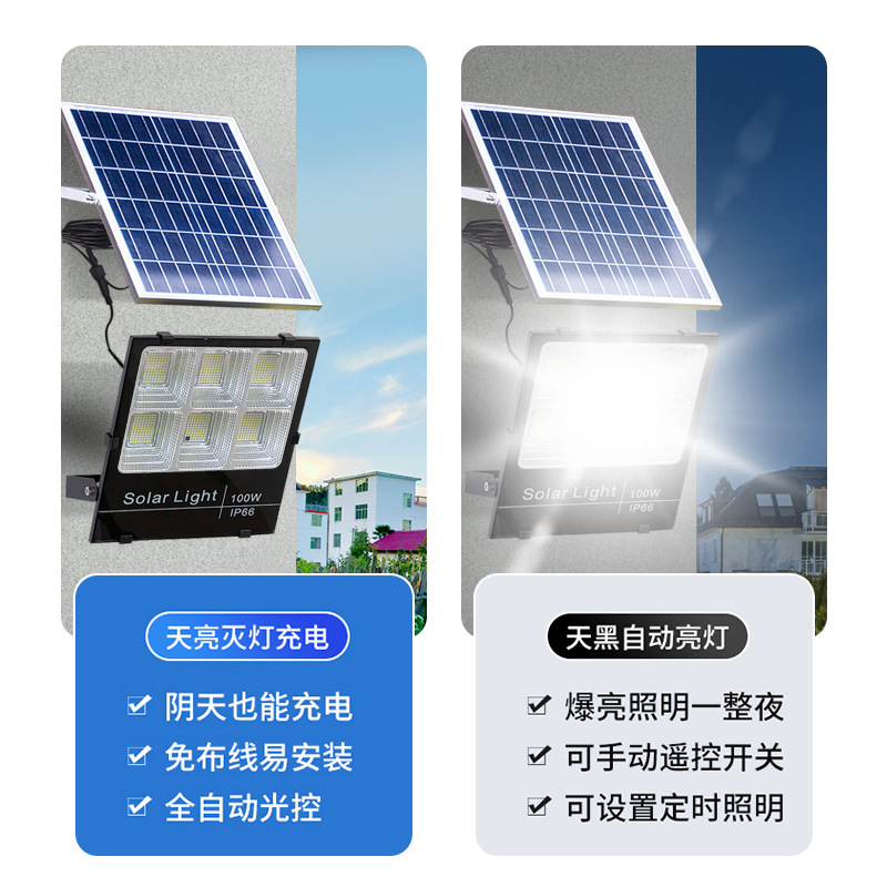 New Cross-Border Solar Floodlight Super Bright Waterproof Street Light Outdoor Garden Light Outdoor Wall Light New Rural Street Light details Picture