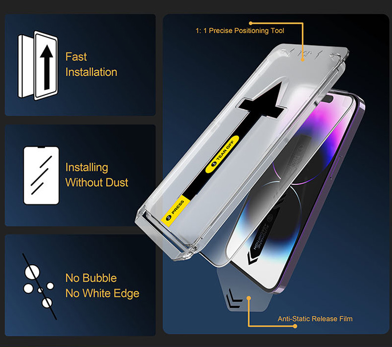 Applicable iphone phone film, 9H instant application box, 15pro film application wonder, S-level 16 dust-free chamber, Apple 17 tempered film pic 6