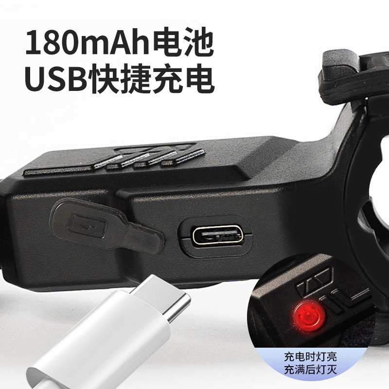 High-transparency glass taillights for bicycles, 360° visible safety USB warning lights, waterproof and long-lasting night riding equipment Application Scenario