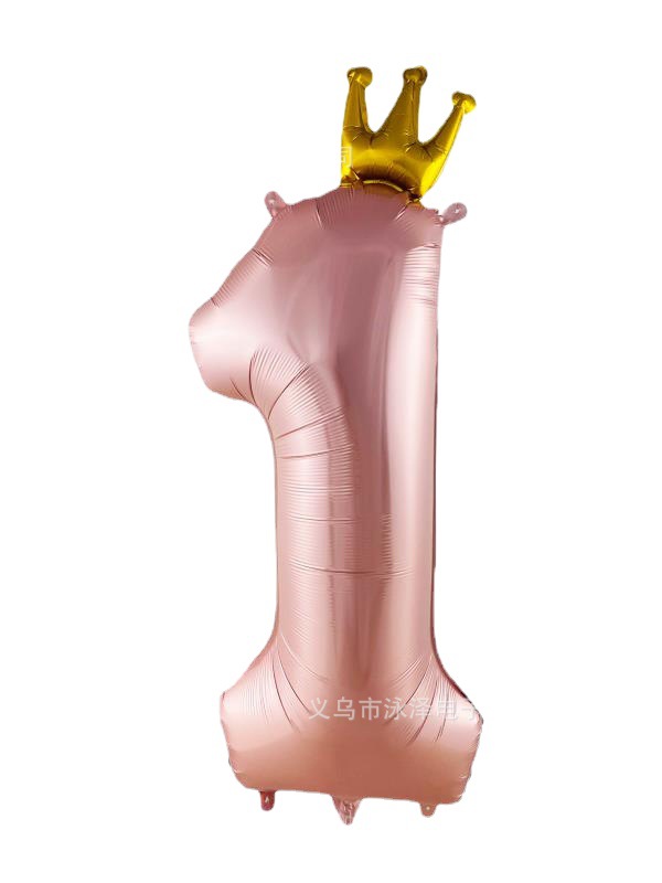 Cross-border Amazon 40 inch large digital crown digital aluminum film balloon birthday party balloon wedding balloon arrangement