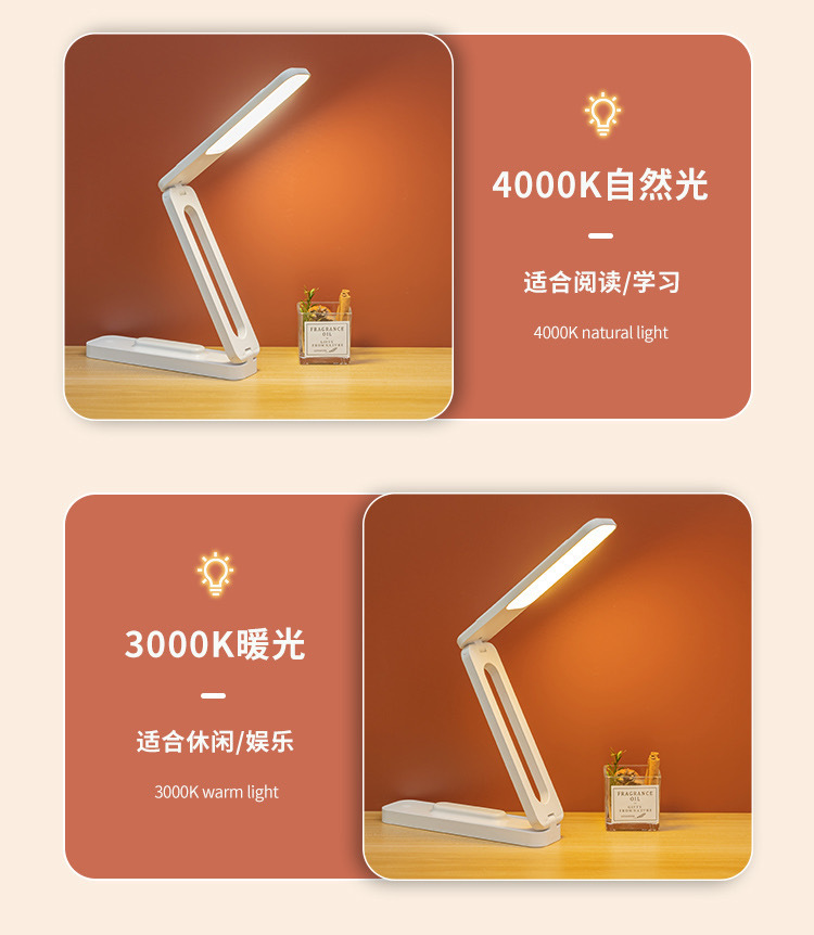 厂家直销超劲典多功能折叠台灯学习护眼学生便携书桌阅读灯小夜灯详情10