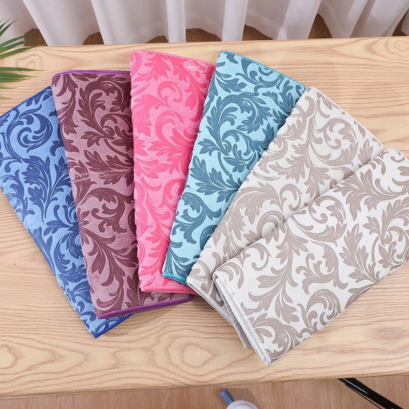 Non-Shedding Non-Oil Pattern Cloth Dish Towel Absorbent Thickening Cleaning Household Kitchen Supplies Cloth details Picture