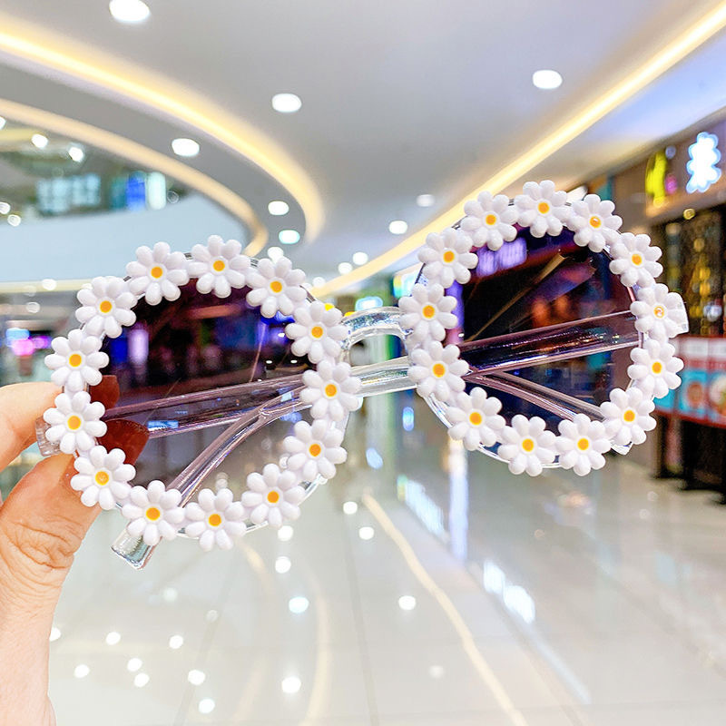 Cute flower, fresh and cute children's sunglasses, baby UV protection, children's sunglasses for taking photos and walking the runway, cross-border bestsellers details Picture
